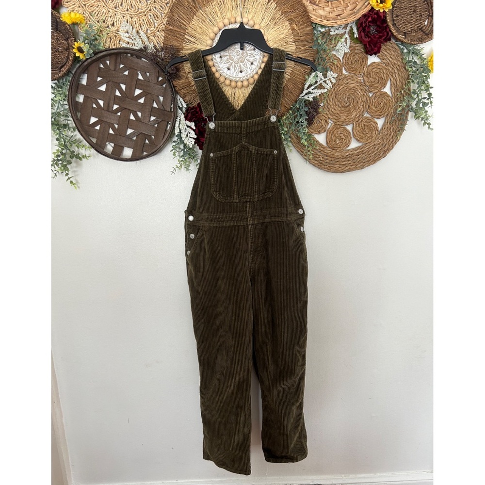 Old Navy Olive Green Corduroy Overalls size 12